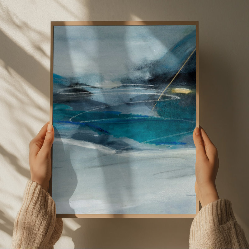 Abstract Blue Depths by Arohika Verma — Abstract Wall Art, Size, Format, Frame Color