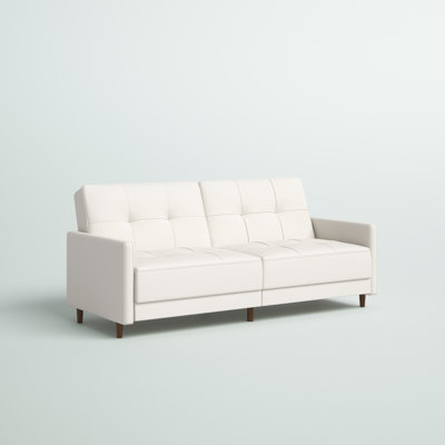 Benitez Twin 76'' Faux Leather Convertible Sofa