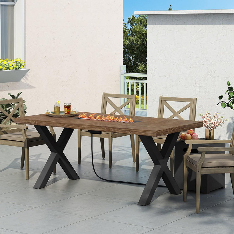 Table d'extérieur d'extérieur au propane pour foyer d'extérieur au propane en béton - 40 000 BTU (couvercle de réservoir non inclus)