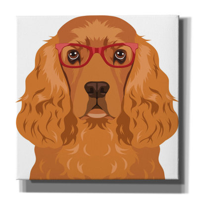 «English Cocker Spaniel Porter Hipster Glasses» par Furbaby Affiliates, art mural sur toile
