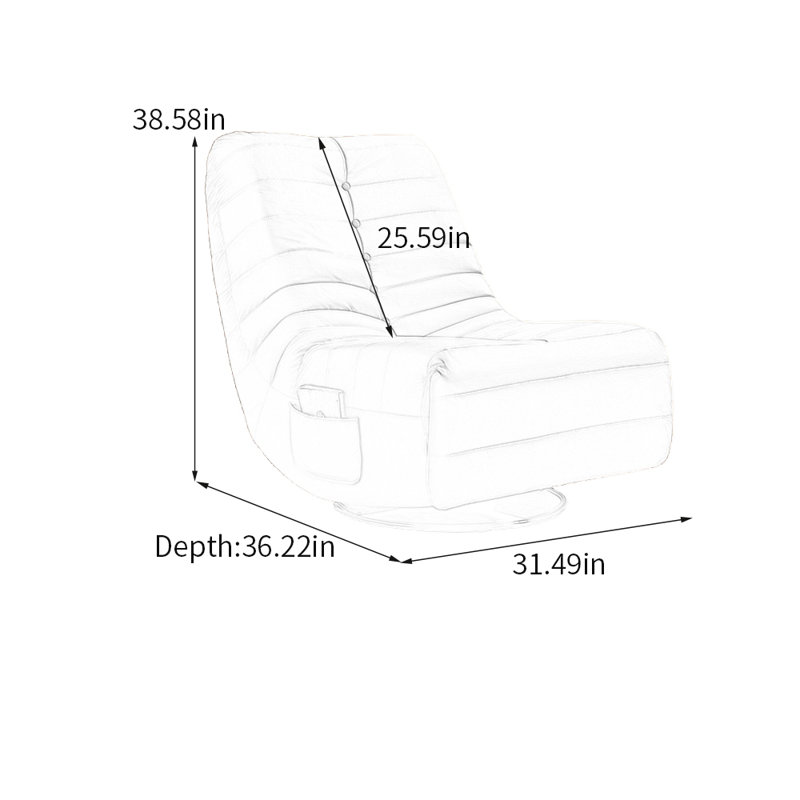 Fauteuil inclinable ergonomique, réglable, confortable, durable, Brun