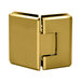 B9B9F66C78F247C4B33B25E2336FD6CA Carolina Beveled Glass-to-Glass 90 Degree Hinge, Brass Material, 3/8" to 1/2" Glass Thickness, Matte Black Finish
