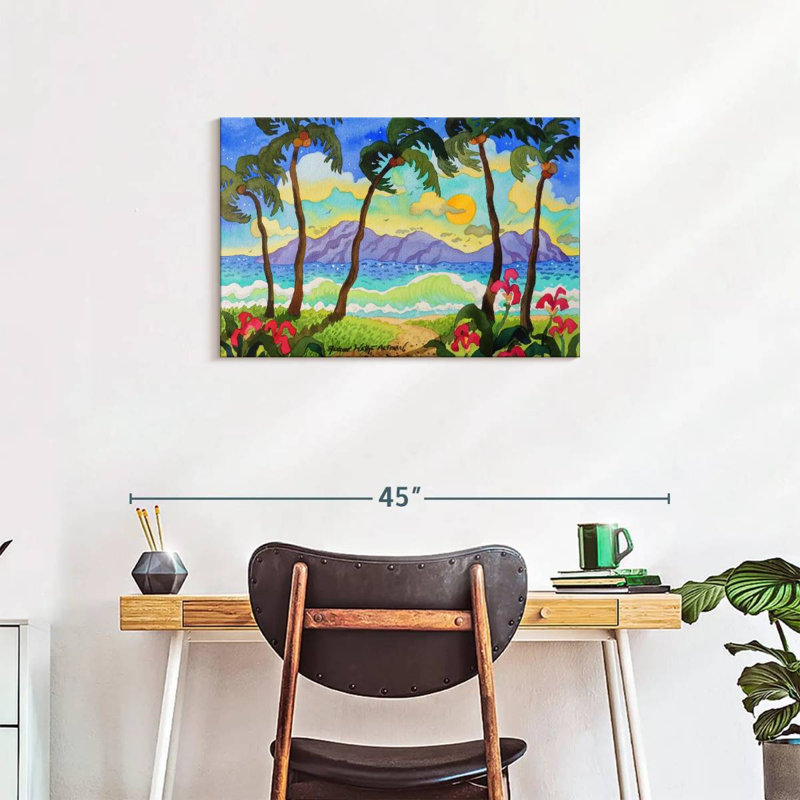 Gillard, palmiers tropicaux, H 20 po x l 30 po
