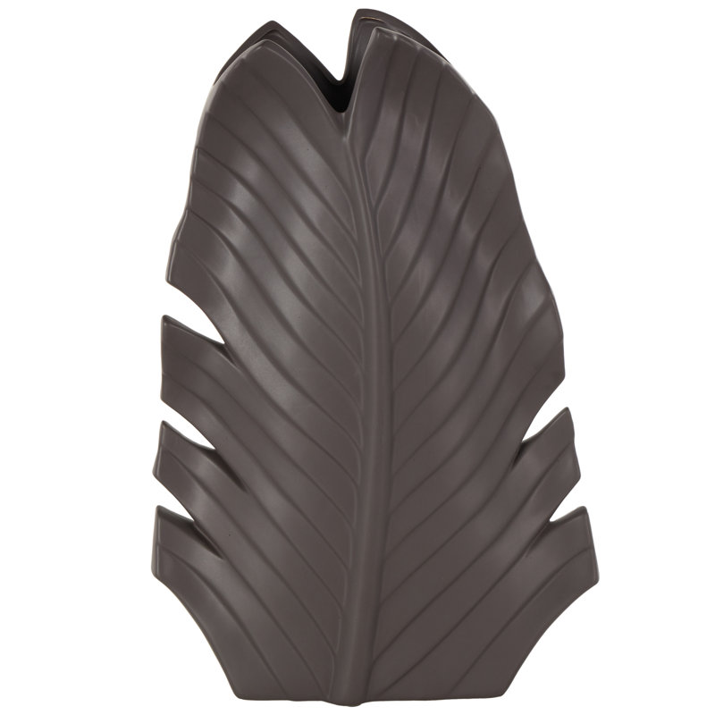 Vase décoratif Cole and Grey, H 17,4 po x l 11,55 po x P 4,5 po, Noir