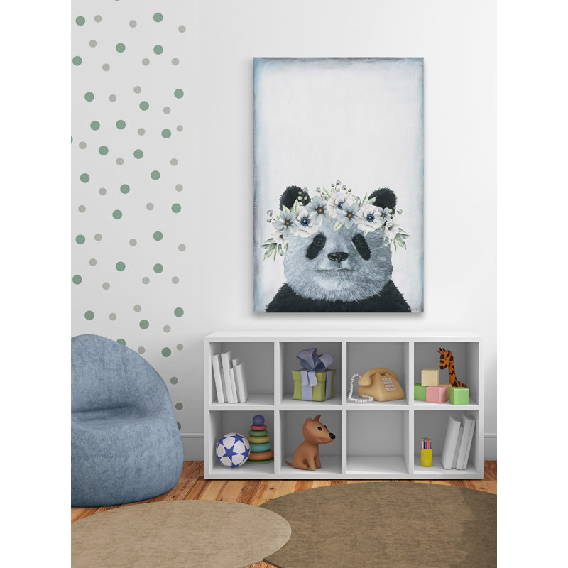 'Cutie Panda' Print On Wrapped Canvas, 16" H x 24" W