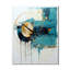 Céleste délice abstrait en turquoise et or - Peinture abstraite horloge murale-99639126