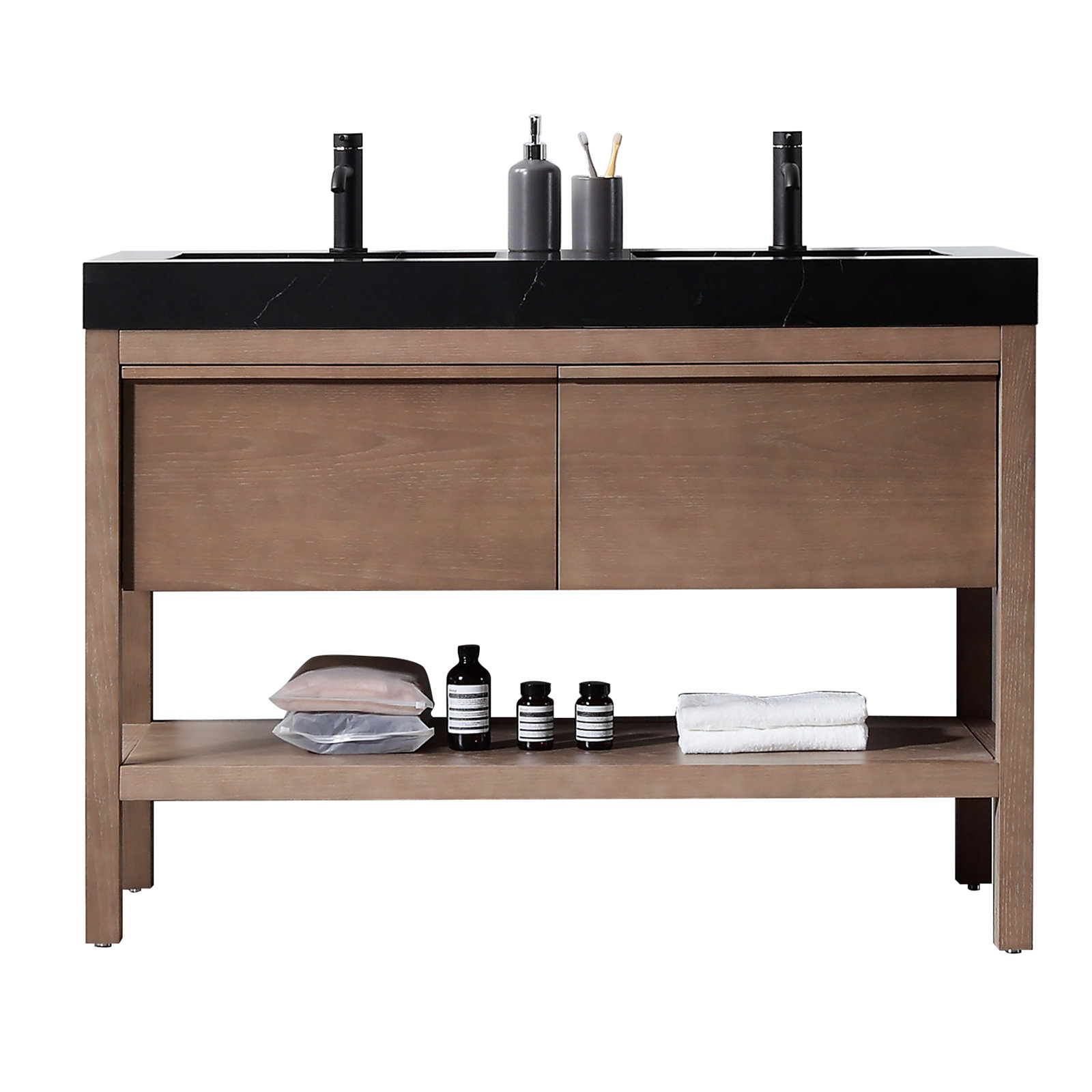 Ariane 48" Cedar Double Bathroom Vanity, Chestnut