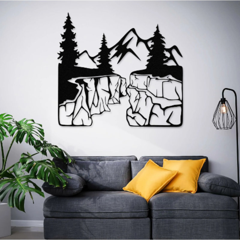 Mountain And Nature Metal Wall Painting