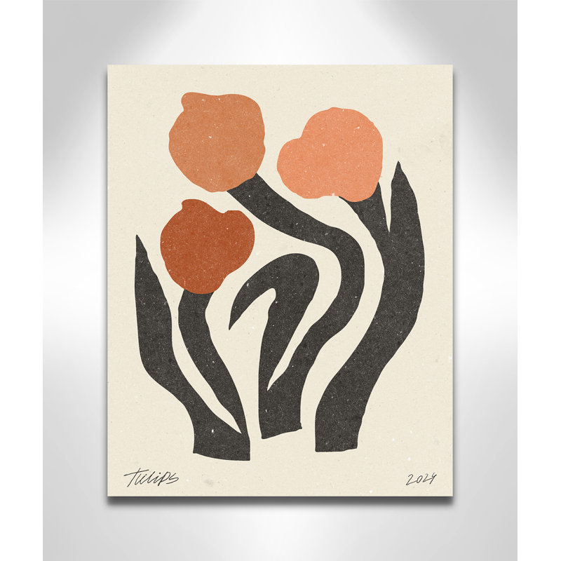 Imprimé de fleurs modernes par NKTN, Sans cadre, 16'' W x 20'' H, Toile tendue