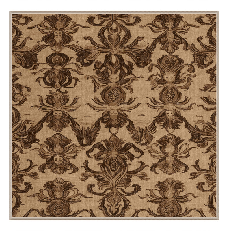 Tapis brun français lavable à la machine, Carré 5 pi