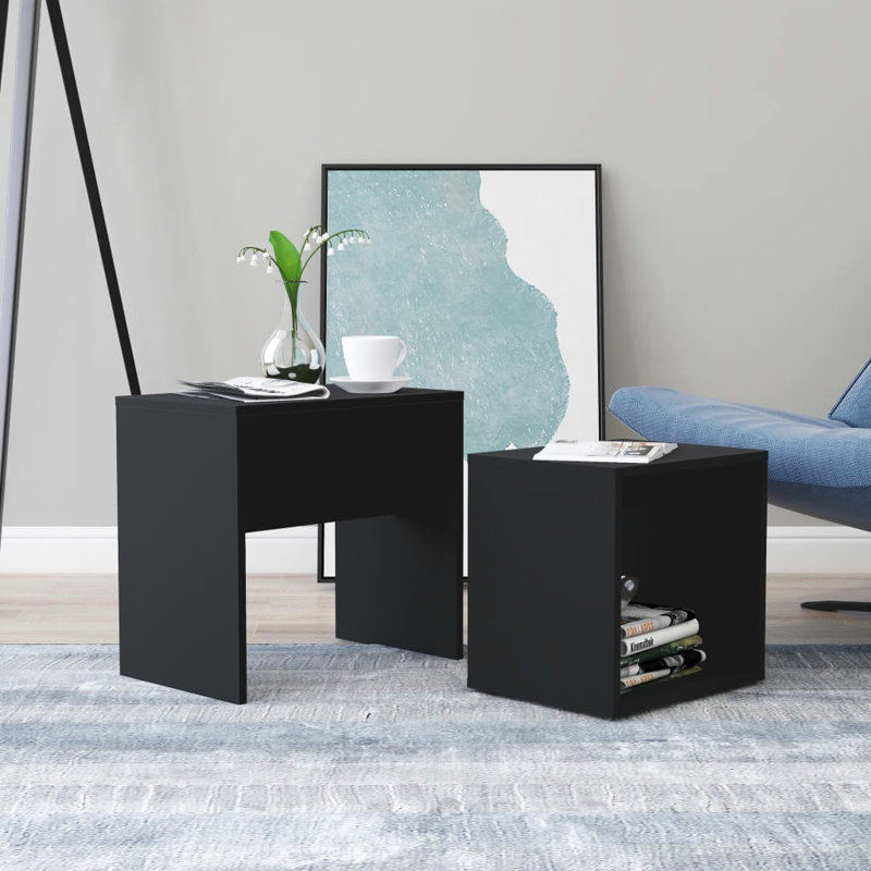 Bisher 2 Piece Coffee Table Set, Black