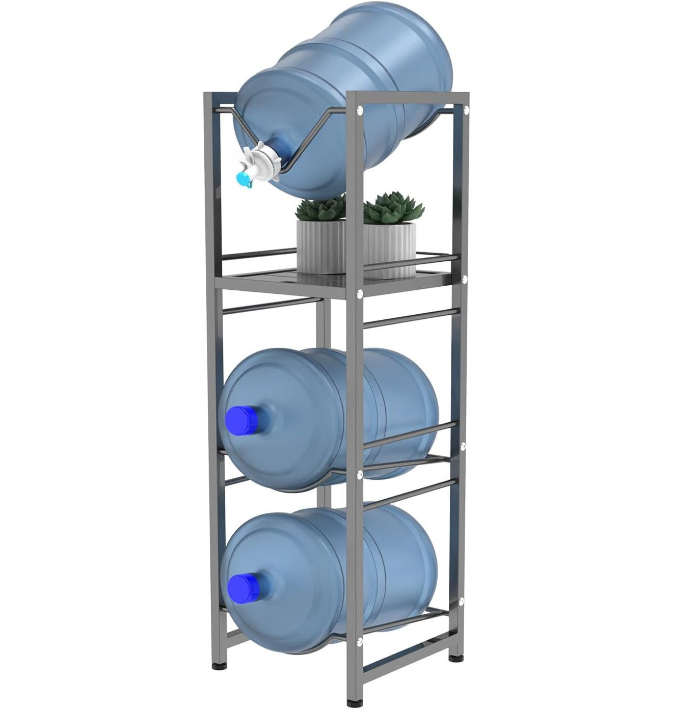 Hokku Designs 5 Gallon Water Jug Holder Heavy Duty 3-Tier Holder With ...