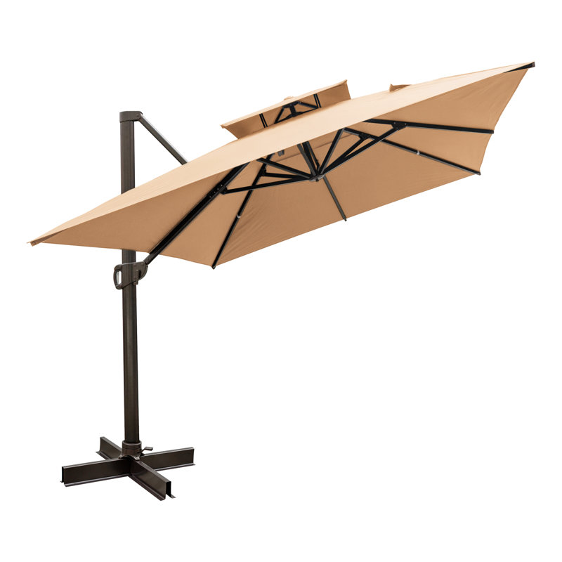 Antony 153" X 116" Rectangular Cantilever Umbrella, Weighted Base Does Not Include, Tanné