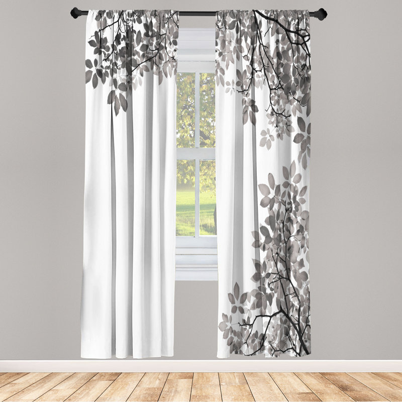 Semi Sheer Curtain Pair, 28" W x 84" L, Charcoal Gray