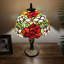 Lampe de table Linslade Tiffany avec vitrail orange rouge et fleurs à DEL avec ampoule incluse l 12 po x P 12 po x H 19 po