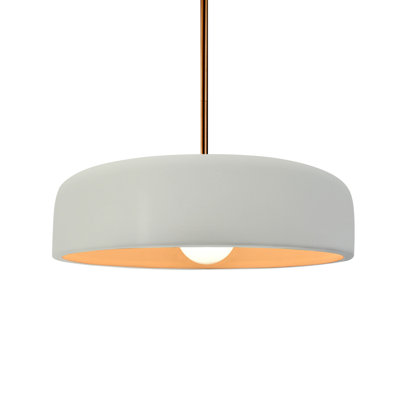 Radiance - luminaire suspendu 1 lumière Spire - blanc mat avec intérieur champagne doré - laiton brossé - l 13 po x H 4 po - DEL dédiée - tige rigide