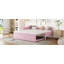 Lit de jour simple tapissier en L rembourré en forme de L avec lit gigogne-389493745