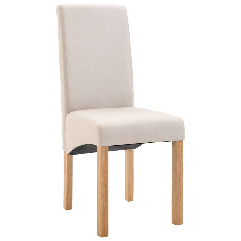 Dining Chairs Accent Upholstered Side Chair with Wood Frame Fabric, Cream, 4