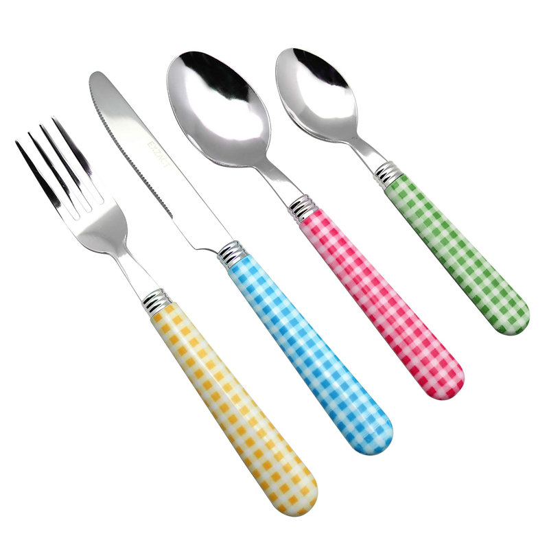 Brambly Cottage Otway 24 Piece Cutlery Set , Service for 6, Blue/Green/Yellow