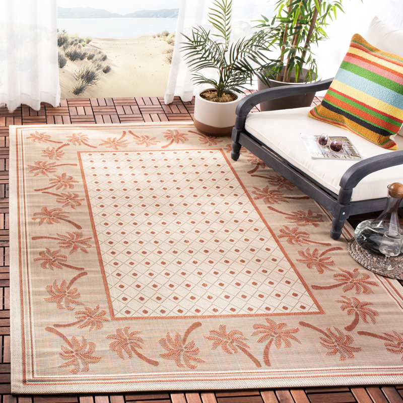 Tapis oriental d'intérieur / extérieur Lueck Performance, Rectangle 5 pi 3 po x 7 pi 7 po