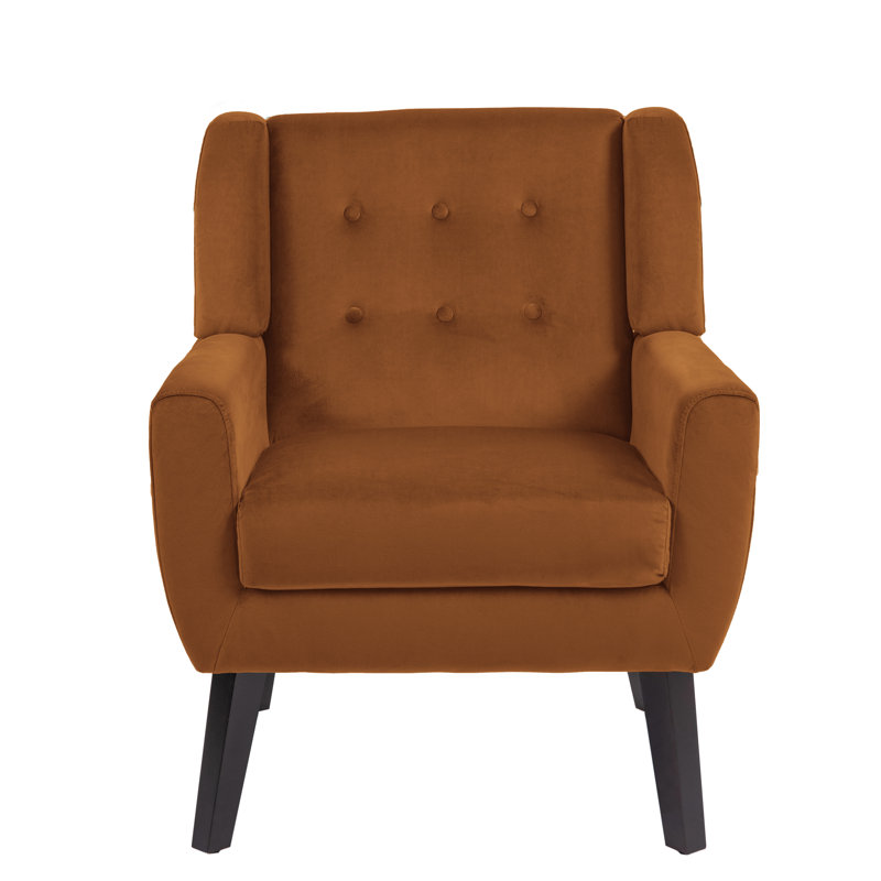 Jaqueze 73.4 Cm Wide Tufted Armchair, Orange Velvet