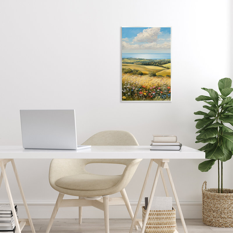 Plaque murale In the Distance Hills, design par Petal Prints Design, H 15 po x l 10 po