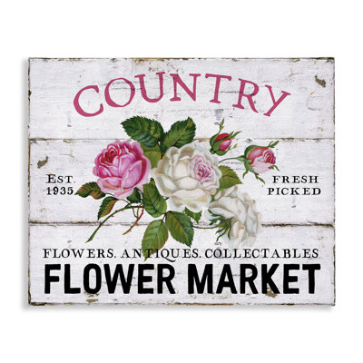 Pink Country Flower Market Canvas Wall Art by Creatif Belle bp-625_CN