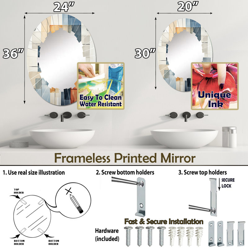 Miroir mural Brooksland, 30 po x 20 po