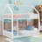 Metal Twin Over Twin House-Shaped Bunk Bed With Ladder And Door-26940715