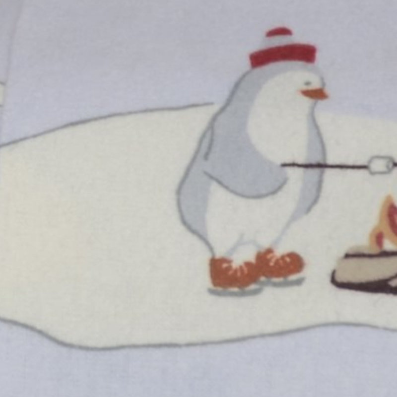 Ensemble de draps 100% coton 200 fils, Ensemble de draps pour lit simple avec 1 taie d'or, Pingouins qui patinent