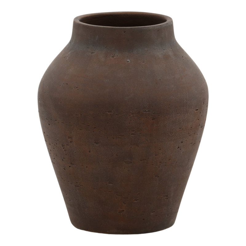 Vase Faustus, H 13,4 po x l 11 po x P 11 po, Brun