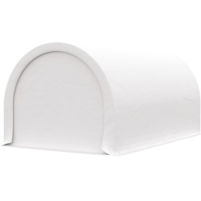 Auvent 10 po x 16 po pour abri d'auto pour voitures et outils avec fermeture à glissière, construction en acier stable, garage de jardin blanc avec entrées multiples, cadre galvanisé,