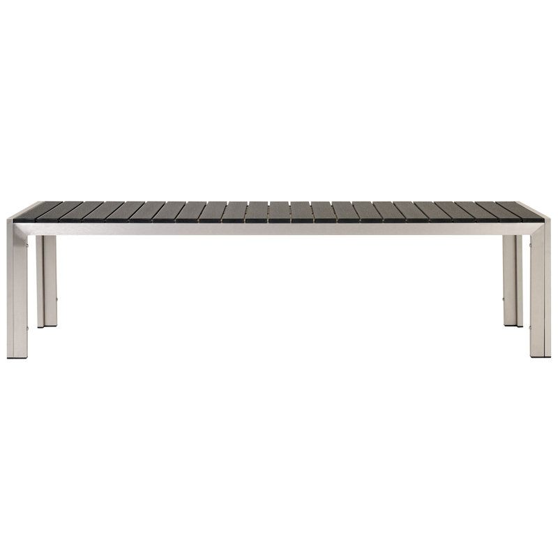 6 - Person Patio Dining Set with Rectangular Table, Silver/Black