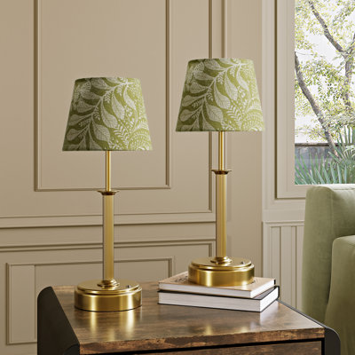 2-Pack 15.8'' Gold Rechargeable Table Lamp 