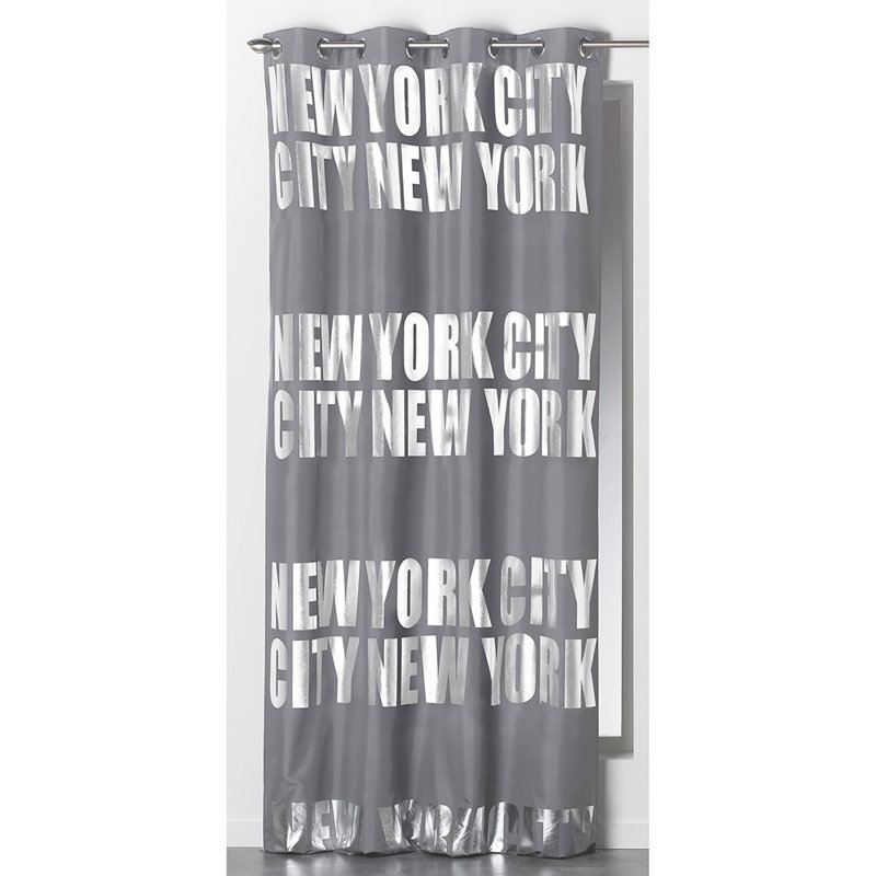 New York Blackout Curtain Single Panel, Gray