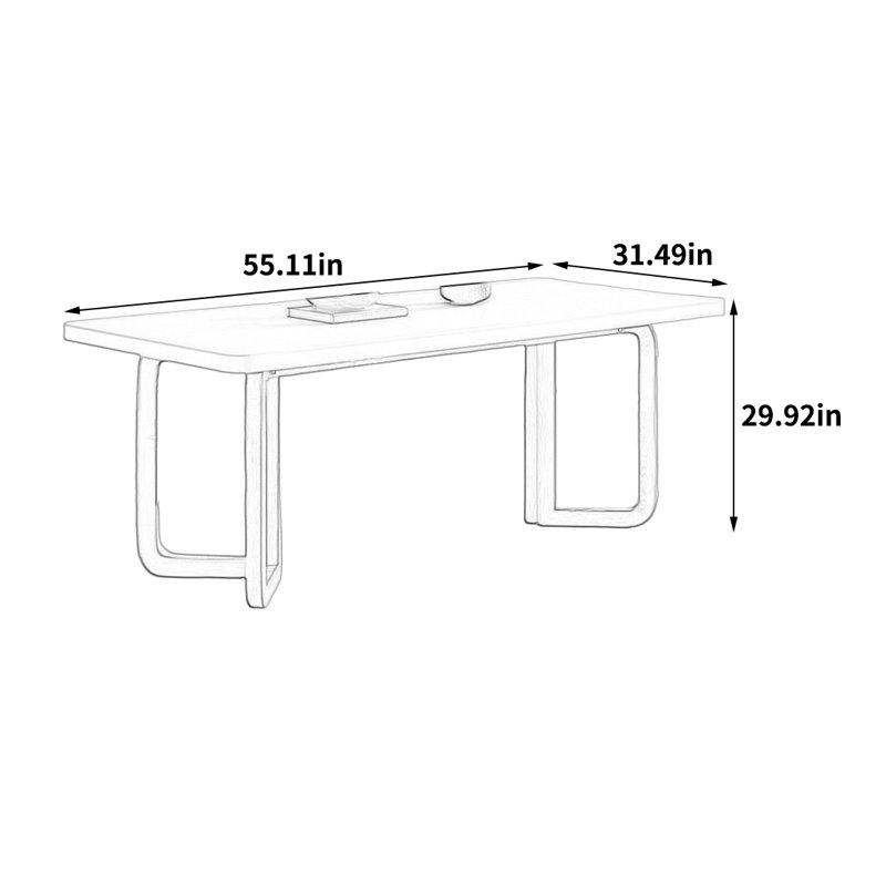 Élégante table de salle à manger française, 29,92 po H x 55,11 po L x 31,49 po l