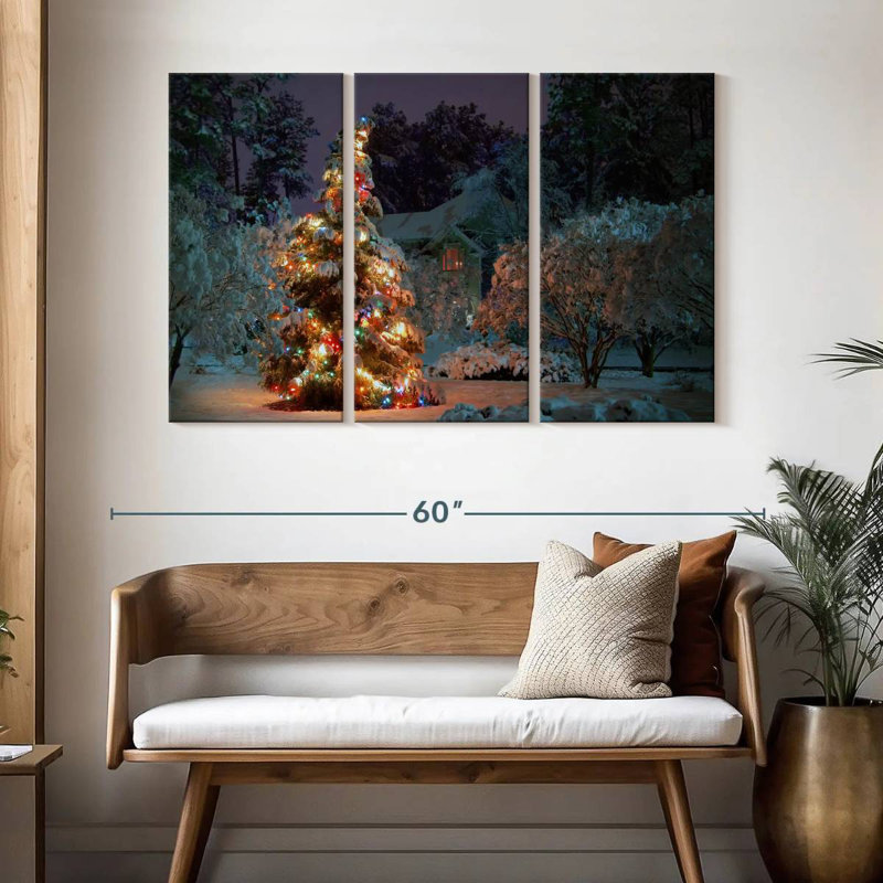 Arbre illuminé, H 32 po x l 50 po