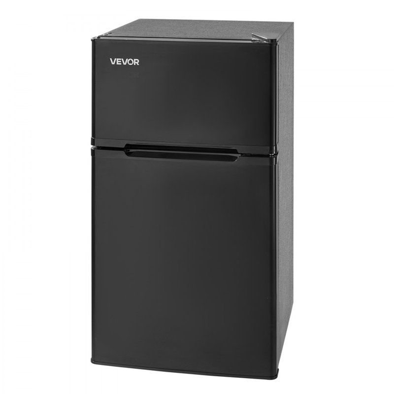 Mini réfrigérateur avec congélateur compact à deux portes 3,2 pi cu Noir