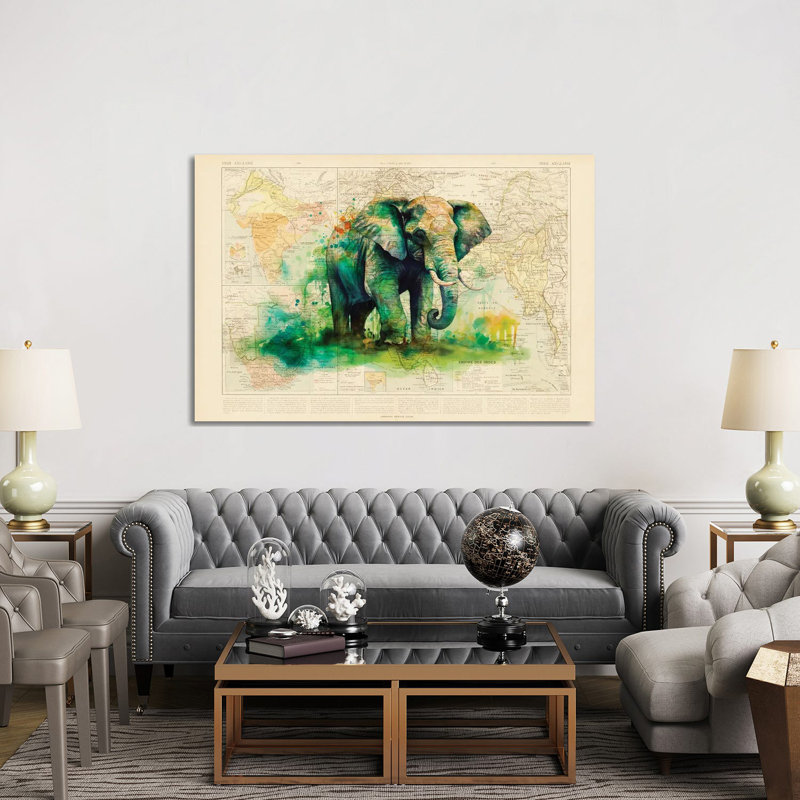 Elephant 1 Piece Wall Art on Canvas, 66.04 cm H x 45.72 cm W x 3.175 cm D, Wrapped Canvas