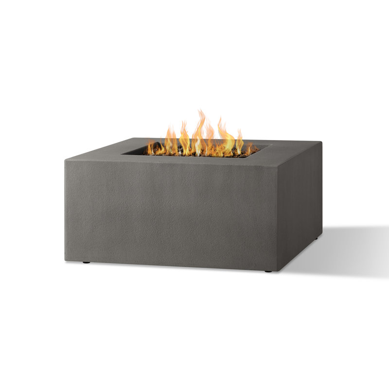 Estes Concrete Propane Fire Pit Table by Jensen Co., Carbon, 19" H x 40" W x 40" D, Propane