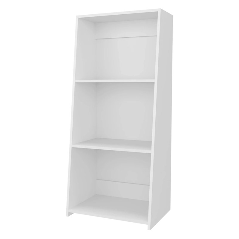 Bibliothèque avec trois tablettes, Blanc