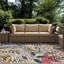  Floral Colorful Design Outdoor Rug Pink/Green/Ivory Multi-1501773434