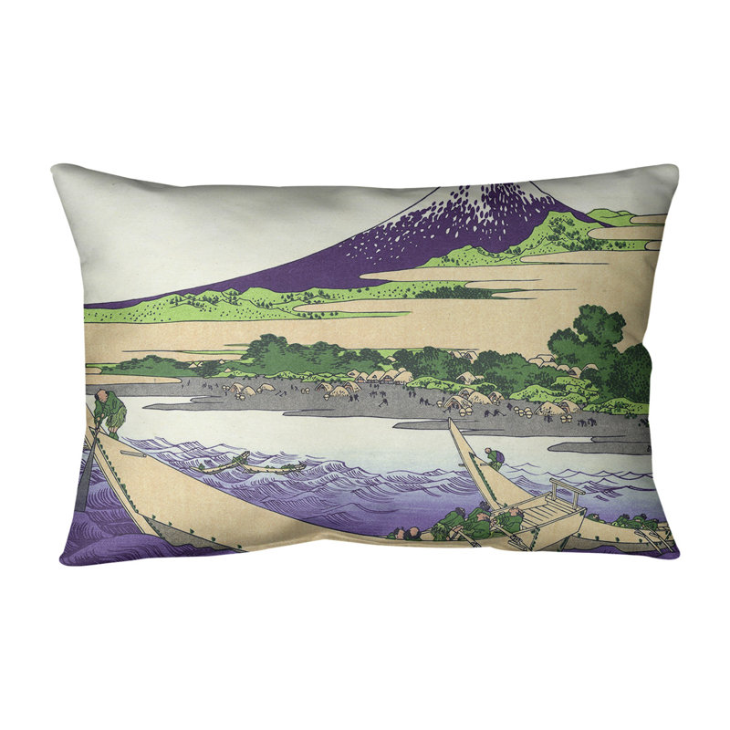 Coussin lombaire en coton shore of tago bay, Mauve