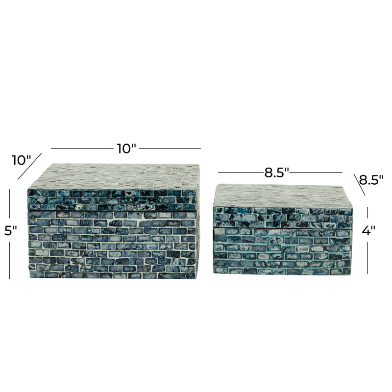 2 Piece Wooden Decorative Box Set
