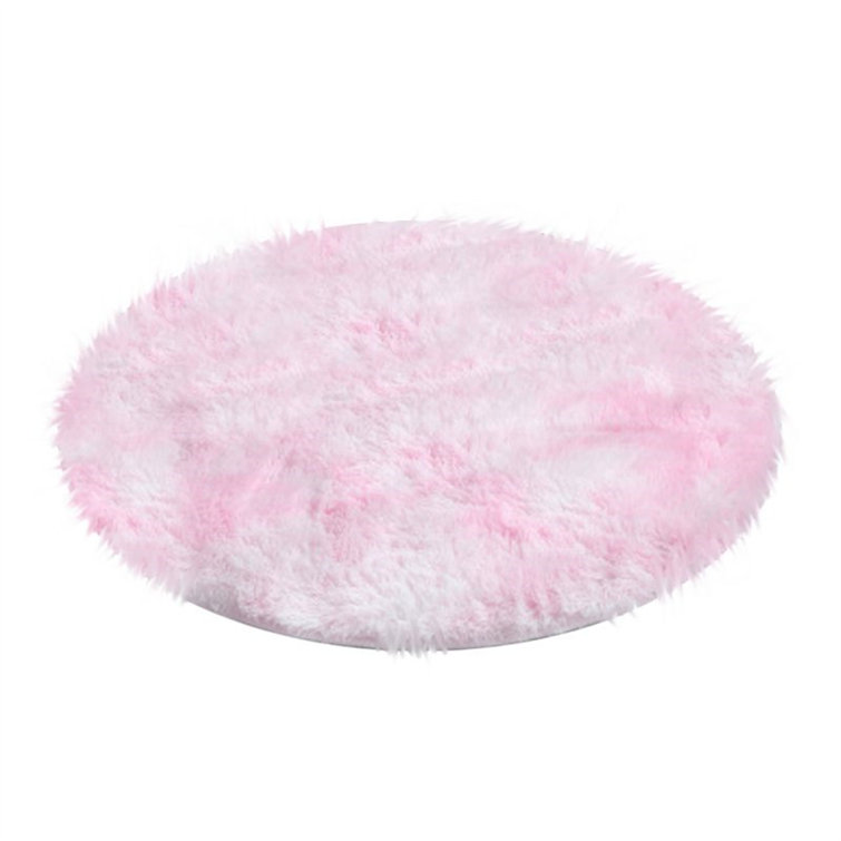 Fluffy Round Mat-Baby Pink