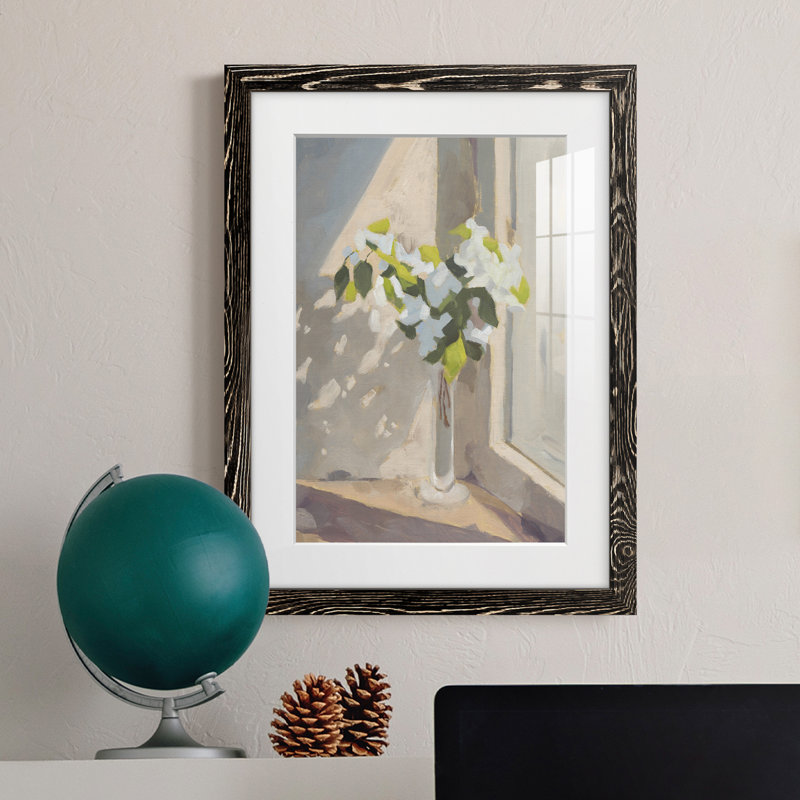 Window Bouquet I - Peinture encadrée, Cadre noir, H 38 po x l 28 po x P 1 po