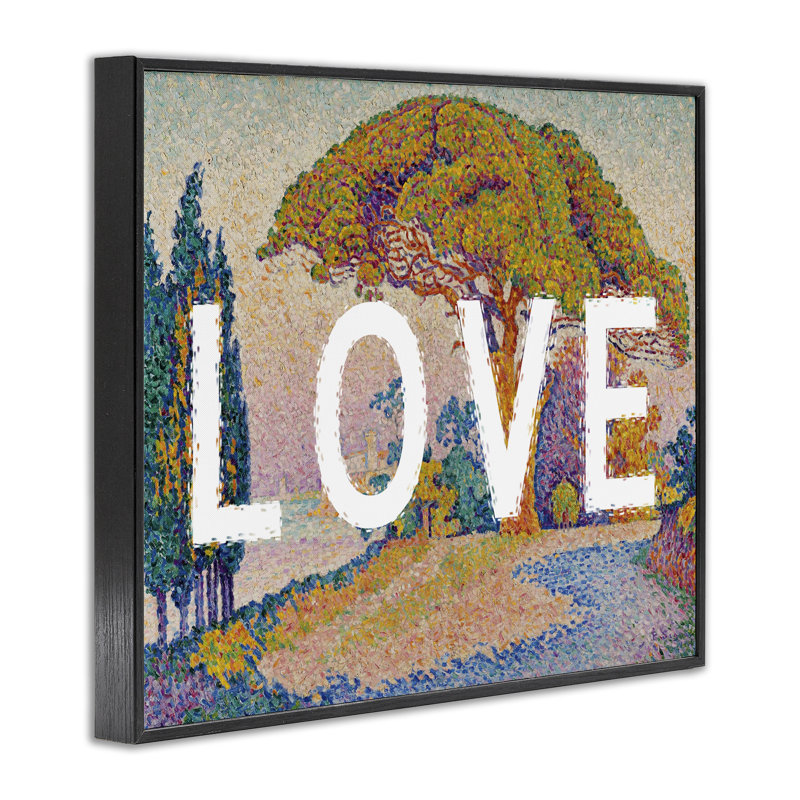 Impression sur toile impressionniste, impression sur paysage par Daphne Polselli, Giclée encadrée noir minuit, 16" H x 20" W