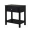 Table de chevet 23 po en bois noir avec plateau et plateau en verre | Idée cadeau-144326982
