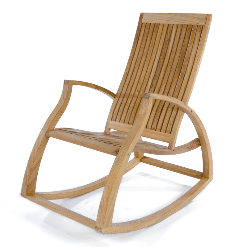 Chaise berçante d'extérieur en bois massif