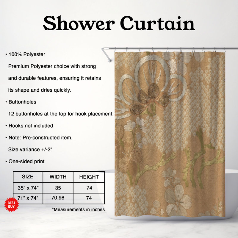 Rideau de douche Forida, H 74 po x l 71 po